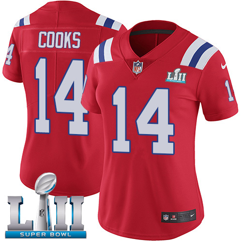 Nike Patriots #14 Brandin Cooks Red Alternate Super Bowl LII Women's Stitched NFL Vapor Untouchable Limited Jersey